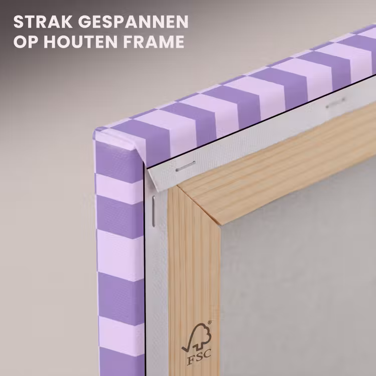 Canvas schilderij - Paars - Geometrisch - Dambord - Blokken - Patroon — 6