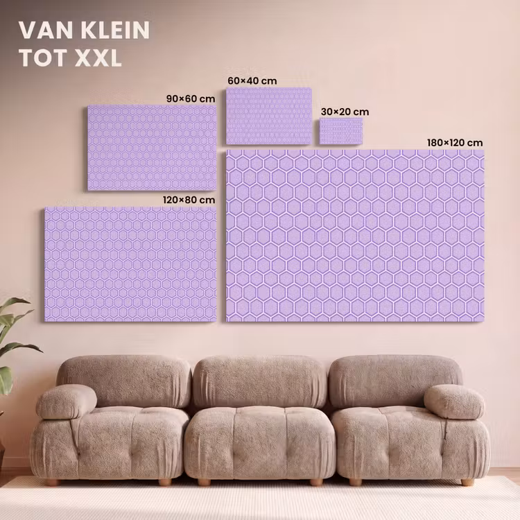 Canvas schilderij - Paars - Geometrisch - Honeycomb - Bijenraat - Patroon — 7