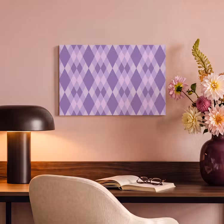 Canvas schilderij - Paars - Geometrisch - Ruiten - Argyle - Patroon — 5
