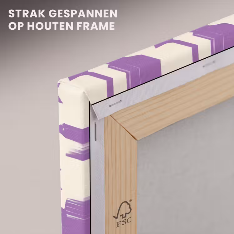 Canvas schilderij - Paars - Geometrisch - Sterren - Stempel - Patroon — 6