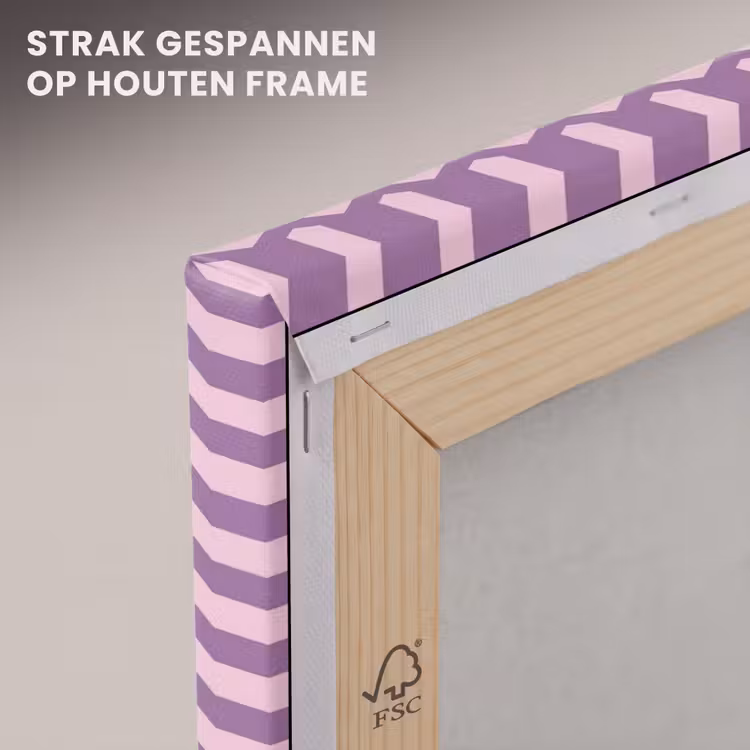Canvas schilderij - Paars - Roze - Geometrisch - Chevron - Zigzag - Patroon — 6