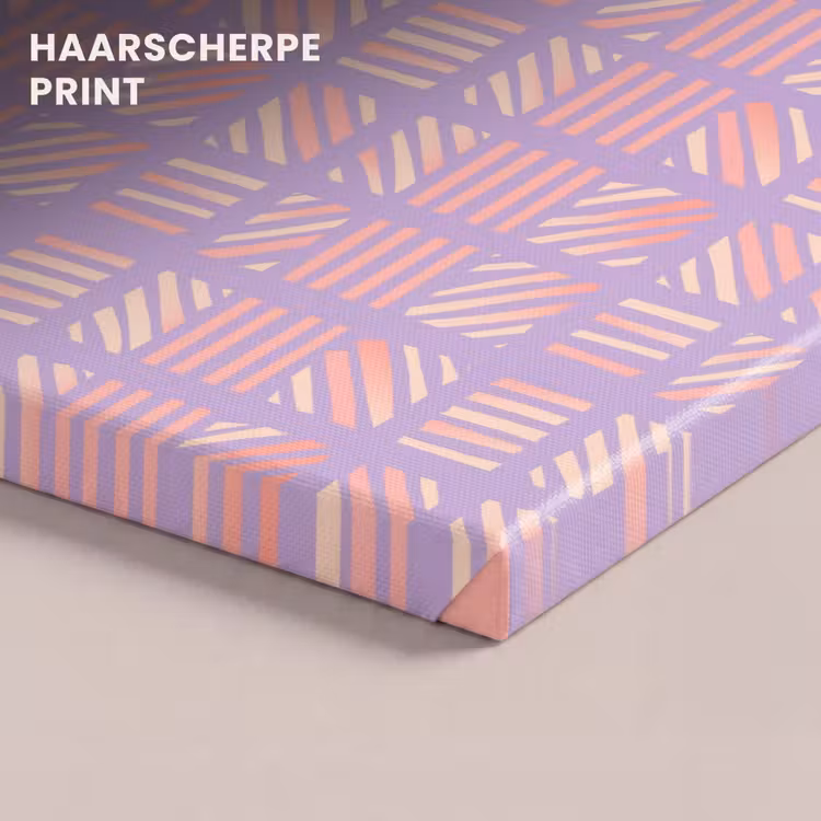 Canvas schilderij - Paars - Roze - Geometrisch - Strepen - Blokken - Patroon — 4