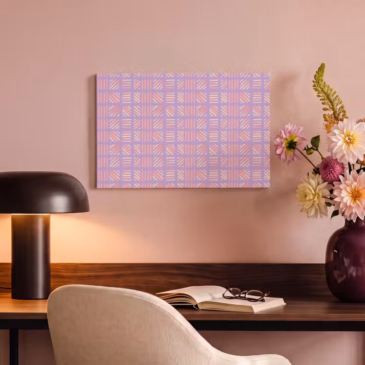 Canvas schilderij - Paars - Roze - Geometrisch - Strepen - Blokken - Patroon — 5