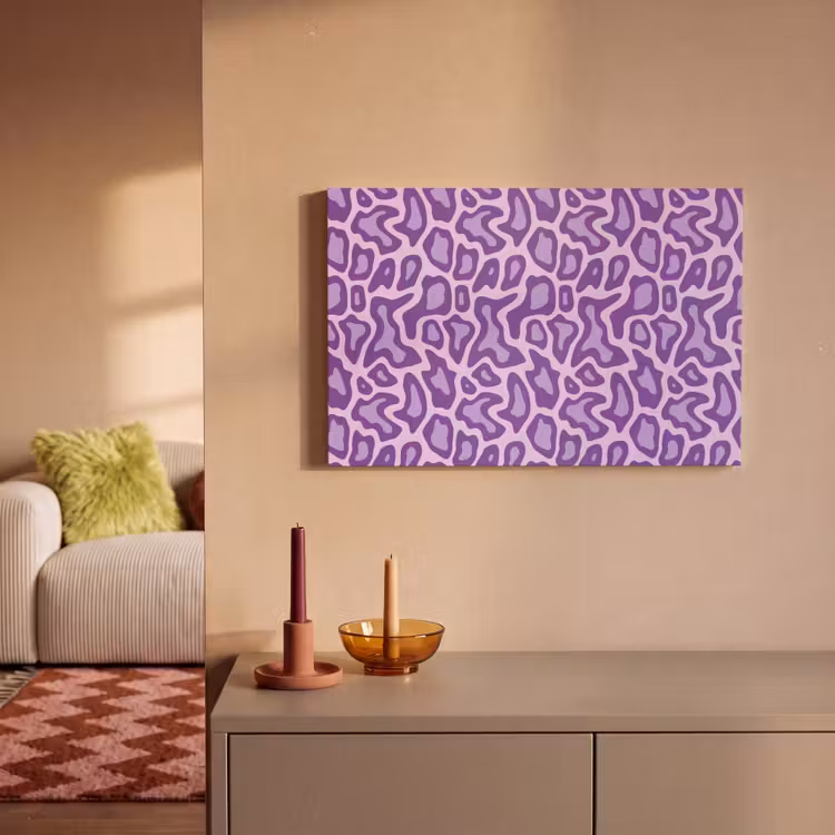 Canvas schilderij - Paars - Abstract - Luipaard - Vlekken - Groovy - Patroon — 1