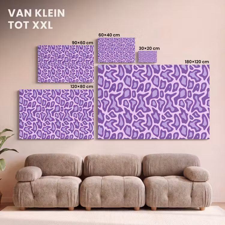 Canvas schilderij - Paars - Abstract - Luipaard - Vlekken - Groovy - Patroon — 7