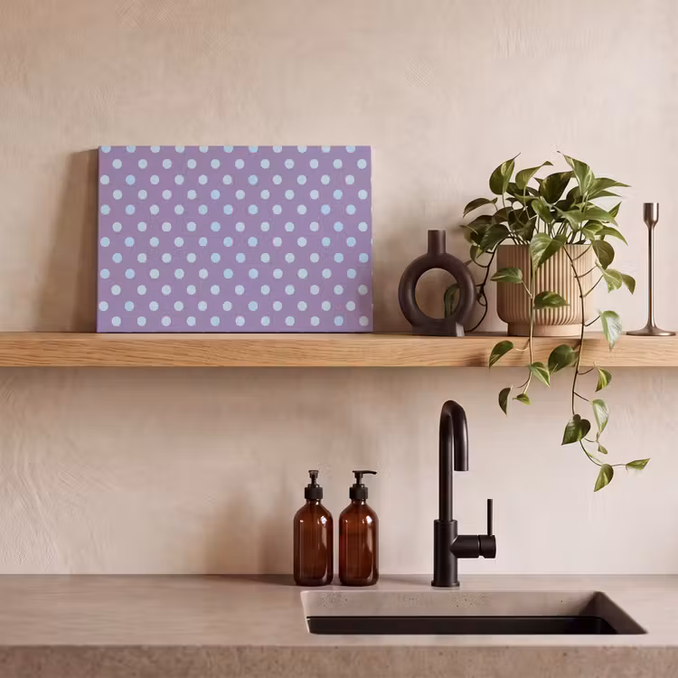 Canvas schilderij - Paars - Blauw - Geometrisch - Stippen - Polka Dot - Patroon — 3