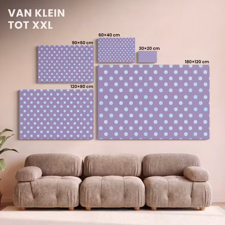 Canvas schilderij - Paars - Blauw - Geometrisch - Stippen - Polka Dot - Patroon — 7