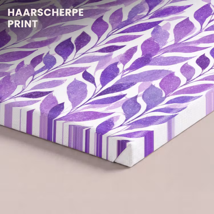 Canvas schilderij - Paars - Botanisch - Bladeren - Aquarel - Takken - Patroon — 4