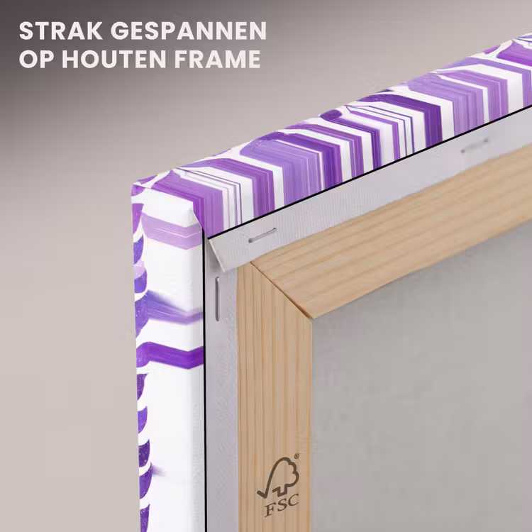 Canvas schilderij - Paars - Botanisch - Bladeren - Aquarel - Takken - Patroon — 6