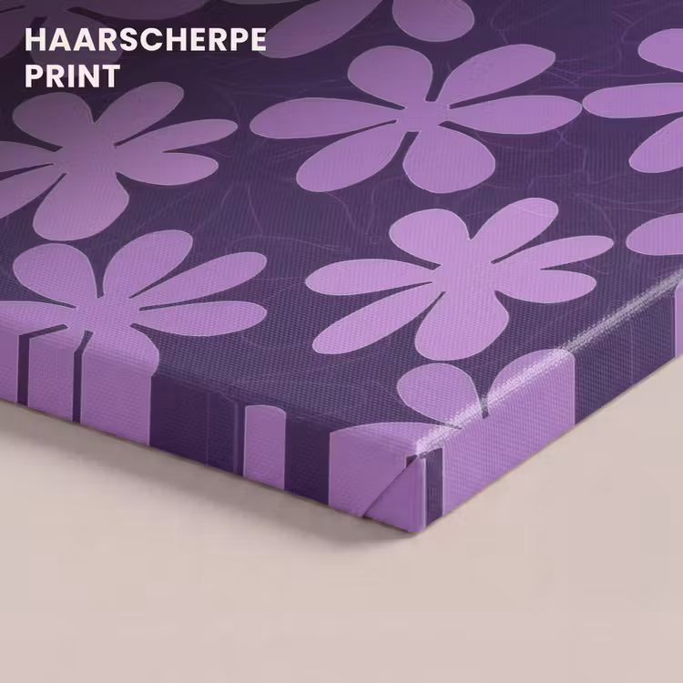 Canvas schilderij - Paars - Botanisch - Bloemen - Retro - Patroon — 4