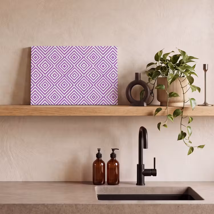 Canvas schilderij - Paars - Geometrisch - Ruiten - Concentrisch - Patroon — 3