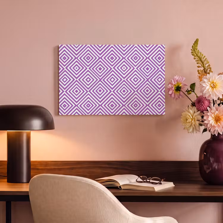 Canvas schilderij - Paars - Geometrisch - Ruiten - Concentrisch - Patroon — 5