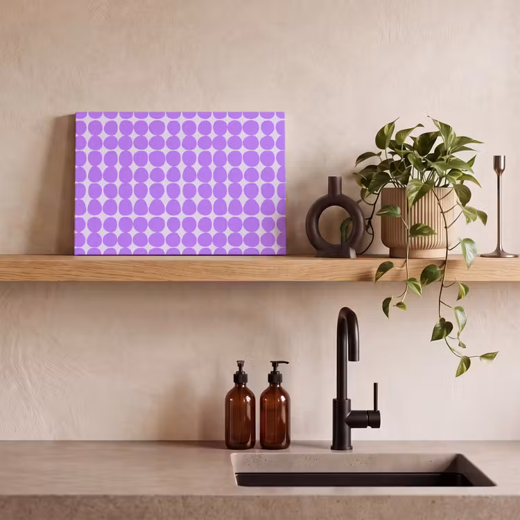Canvas schilderij - Paars - Geometrisch - Stippen - Polka Dot - Patroon — 3