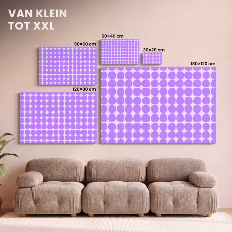 Canvas schilderij - Paars - Geometrisch - Stippen - Polka Dot - Patroon — 7