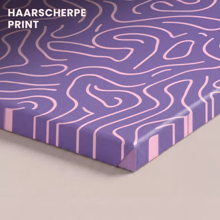 Canvas schilderij - Paars - Roze - Abstract - Lijnen - Doolhof - Patroon — 4