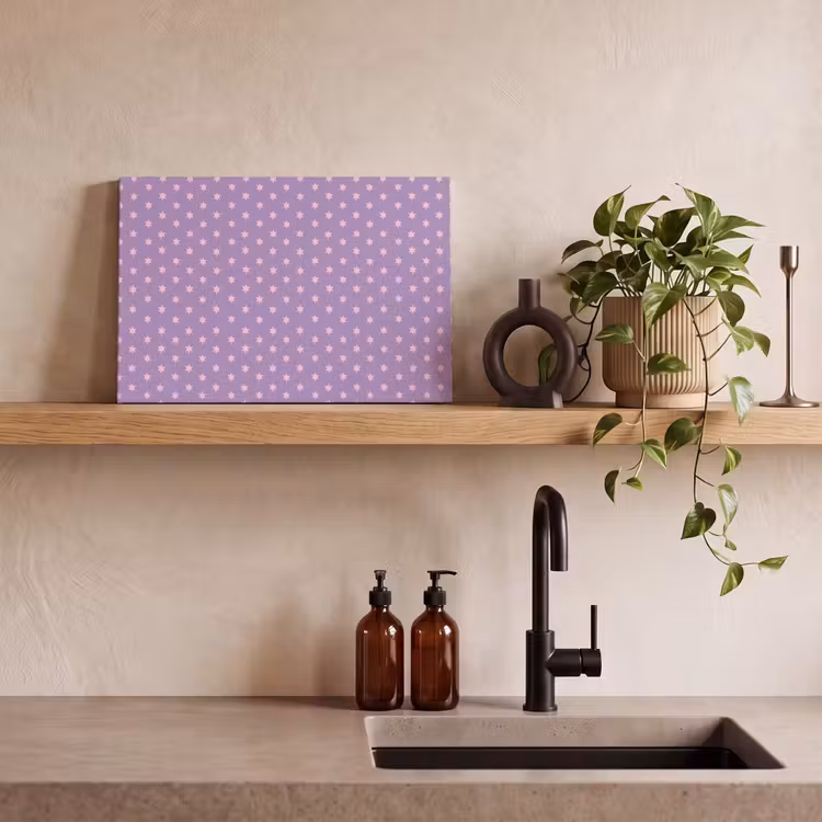 Canvas schilderij - Paars - Roze - Sterren - Geometrisch - Patroon — 3