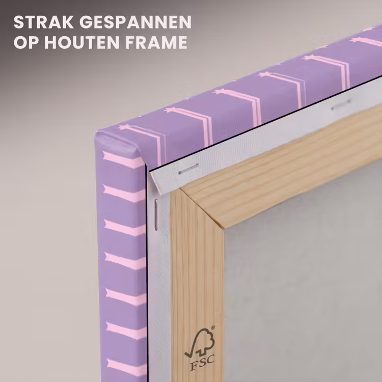 Canvas schilderij - Paars - Roze - Sterren - Geometrisch - Patroon — 6