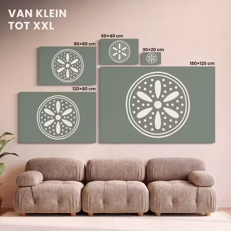 Canvas schilderij - Patroon - Cirkel - Abstract - Groen - Decoratie — 7