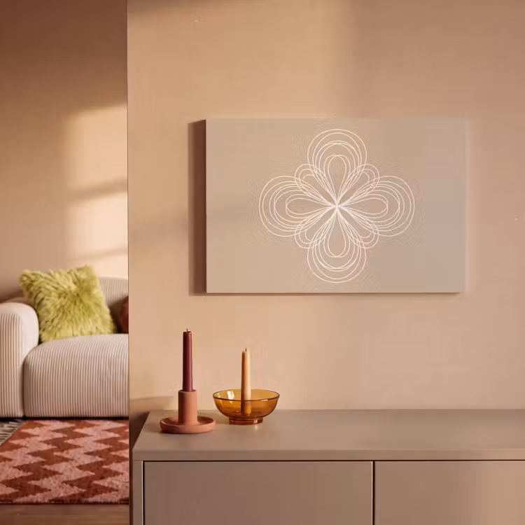 Canvas schilderij - Patroon - Lijnen - Abstract - Minimalistisch - Beige — 1