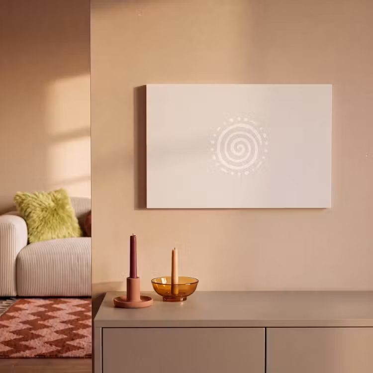 Canvas schilderij - Symbool - Spiraal - Abstract - Minimalistisch - Beige — 1