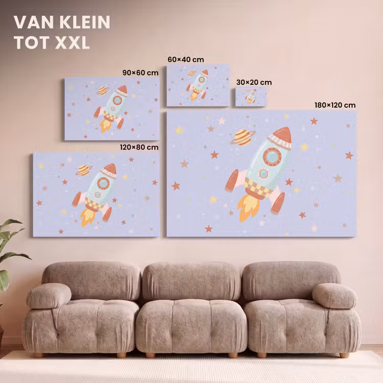 Canvas schilderij - Raket - Ruimte - Planeet - Illustratie — 7