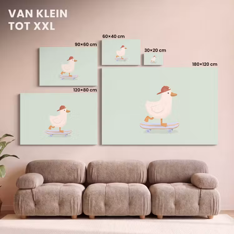 Canvas schilderij - Vogel - Skateboard - Dieren - Cartoon - Speels — 7