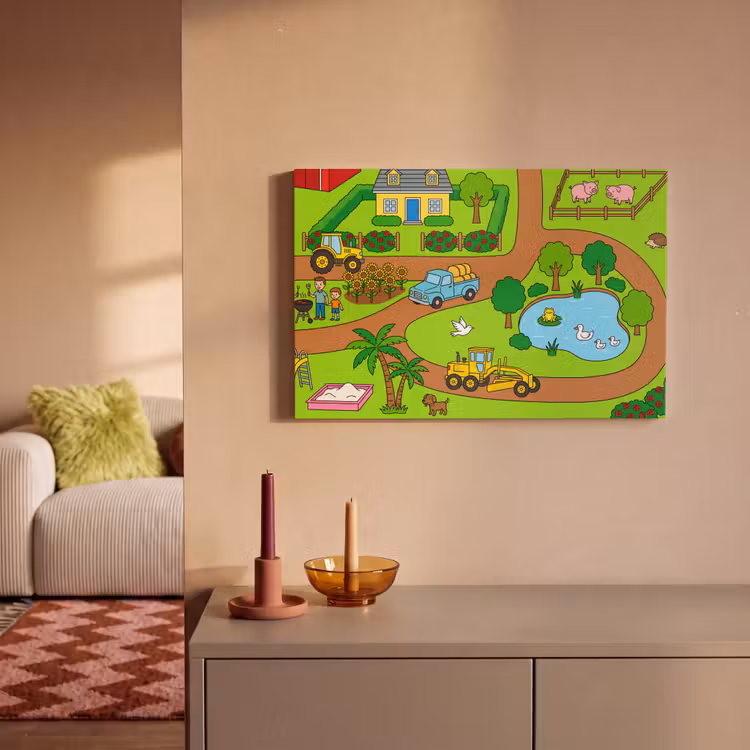 Canvas schilderij - Platteland - Dieren - Cartoon — 1
