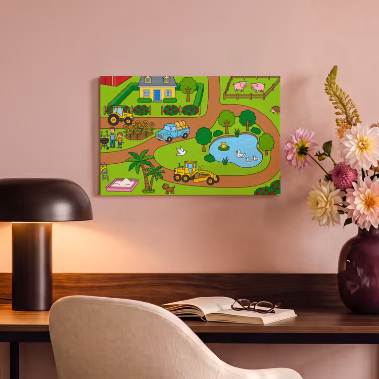 Canvas schilderij - Platteland - Dieren - Cartoon — 5