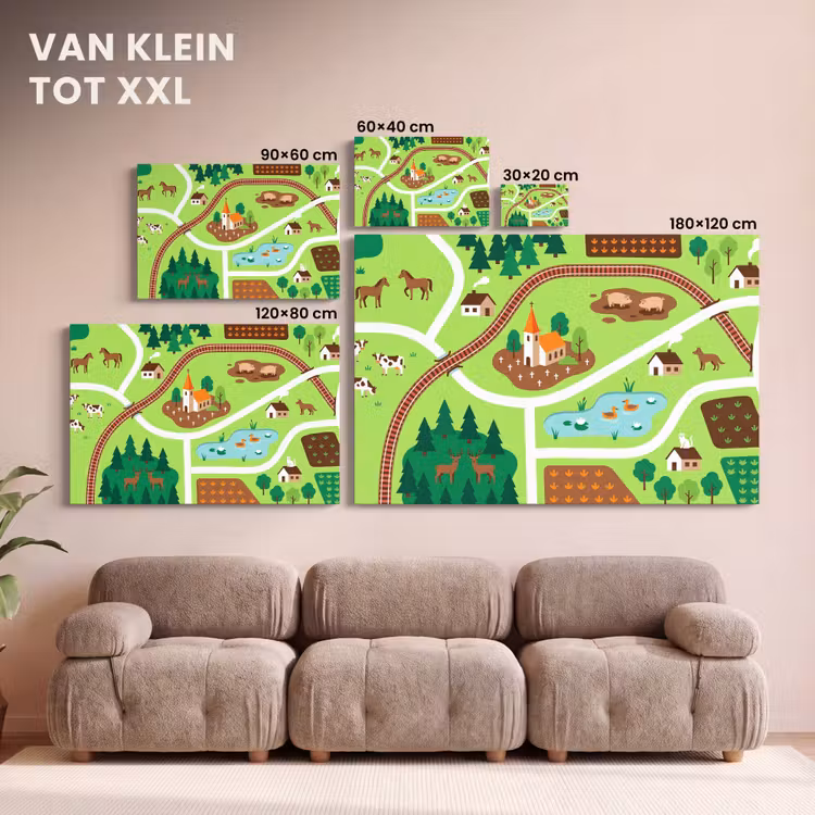 Canvas schilderij - Platteland - Dieren - Illustratie — 7