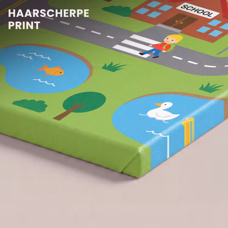 Canvas schilderij - Stad - Wegen - Cartoon — 4