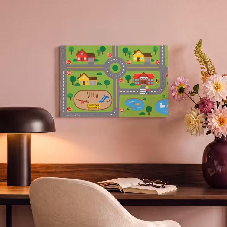 Canvas schilderij - Stad - Wegen - Cartoon — 5