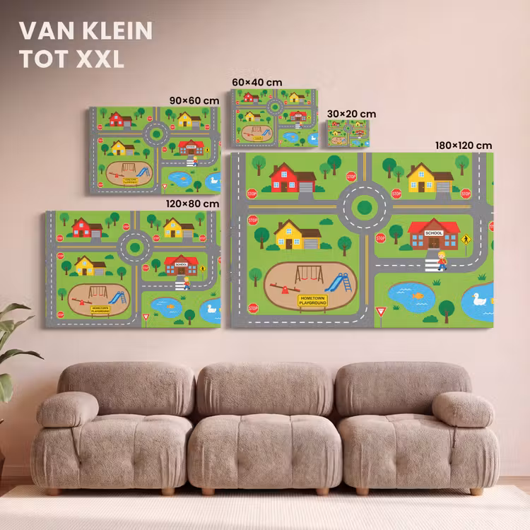 Canvas schilderij - Stad - Wegen - Cartoon — 7