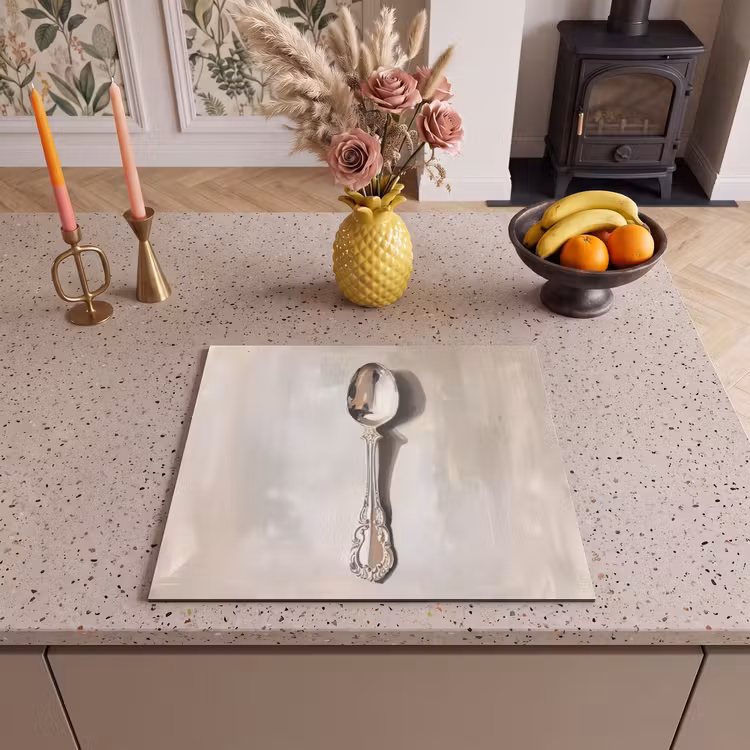 Inductie beschermer - Zilveren Lepel Beige — 2