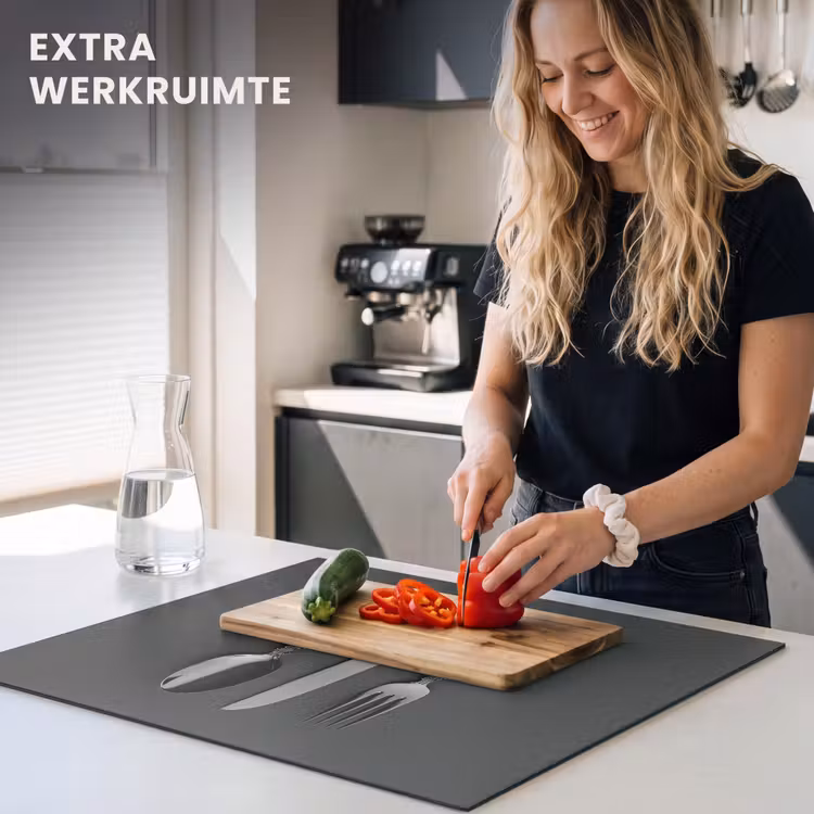 Inductie beschermer - Bestek Vork Mes Lepel Antraciet — 4