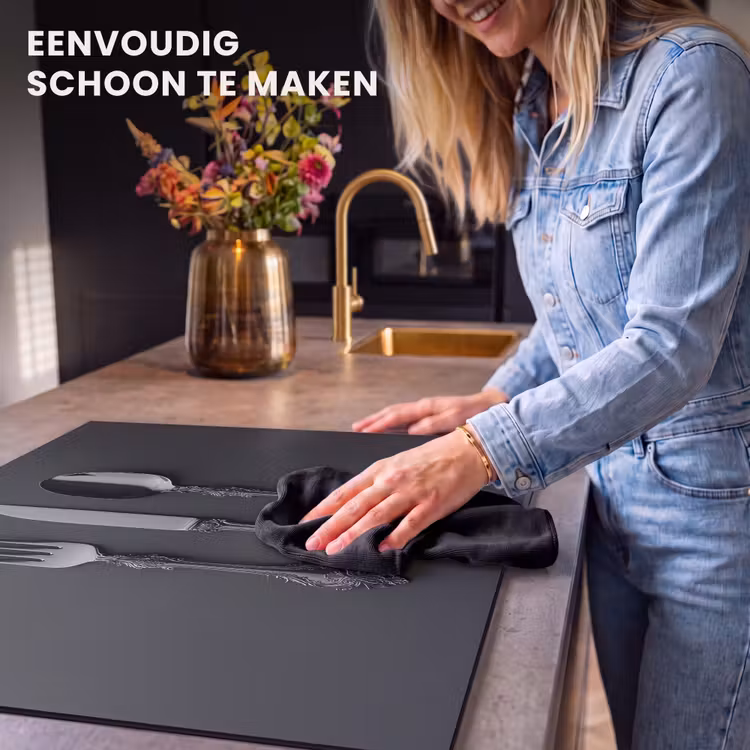 Inductie beschermer - Bestek Vork Mes Lepel Antraciet — 6
