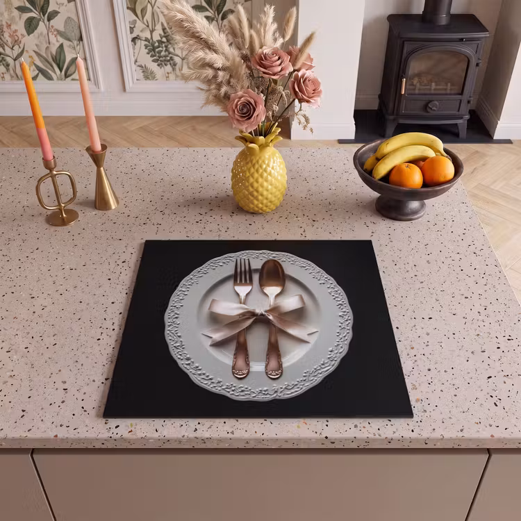 Inductie beschermer - Bord met Vork en Lepel — 2