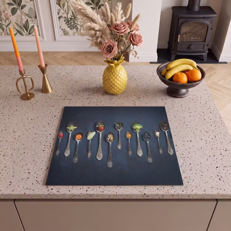Inductie beschermer - Antieke Lepels met Groente en Fruit — 2