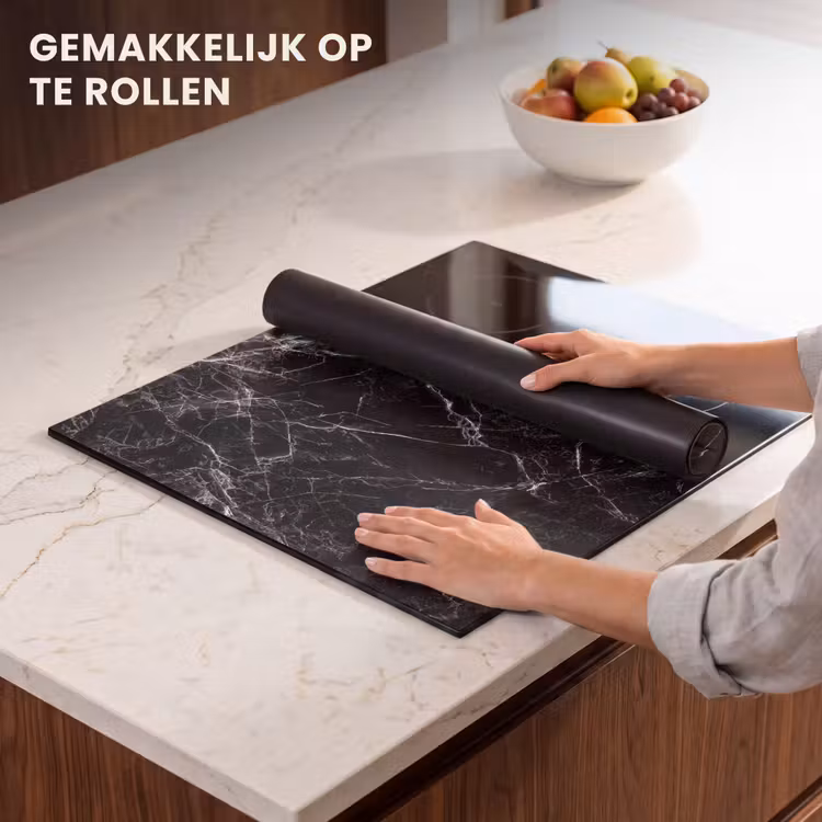 Inductie beschermer - Bliksemschicht door Zwart Marmer — 7