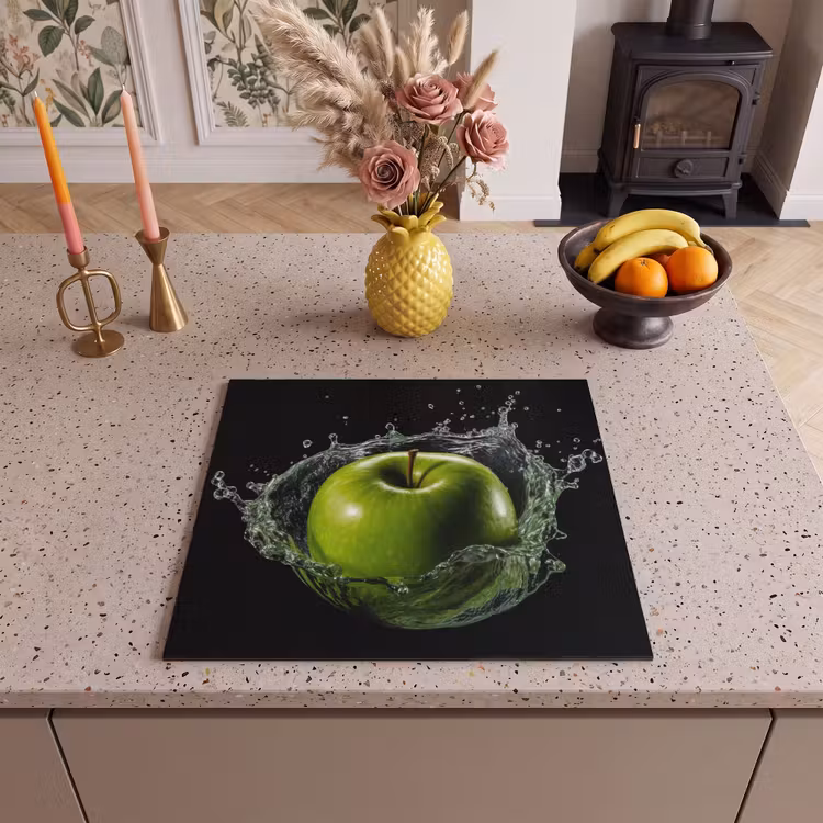 Inductie beschermer - Appel - Groen - Fruit - Water - Zwart — 2
