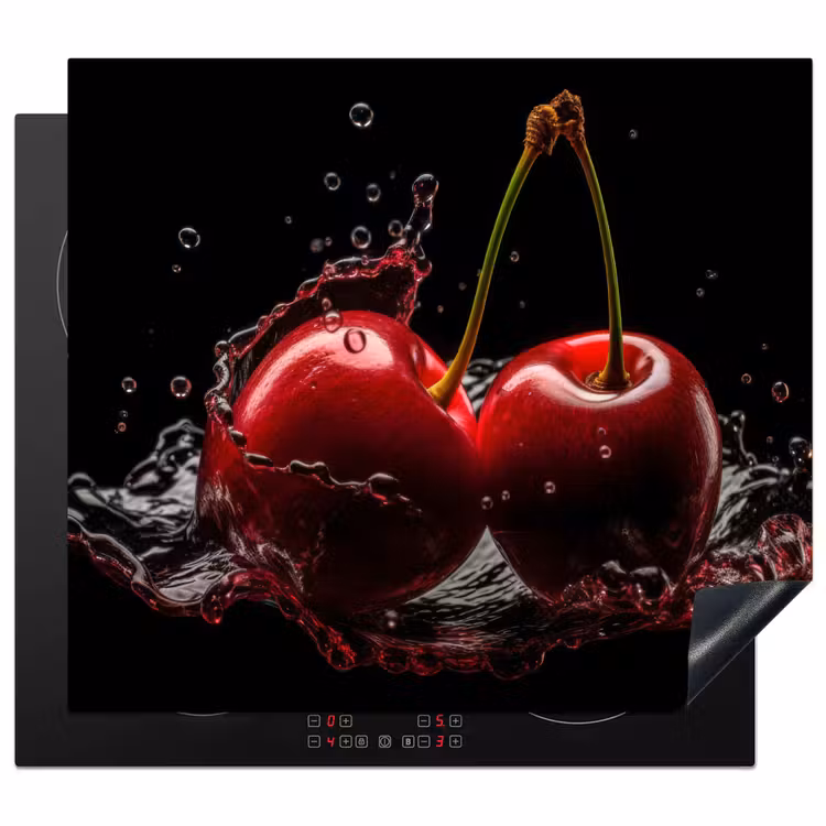 Inductie beschermer - Kersen - Rood - Fruit - Water - Zwart