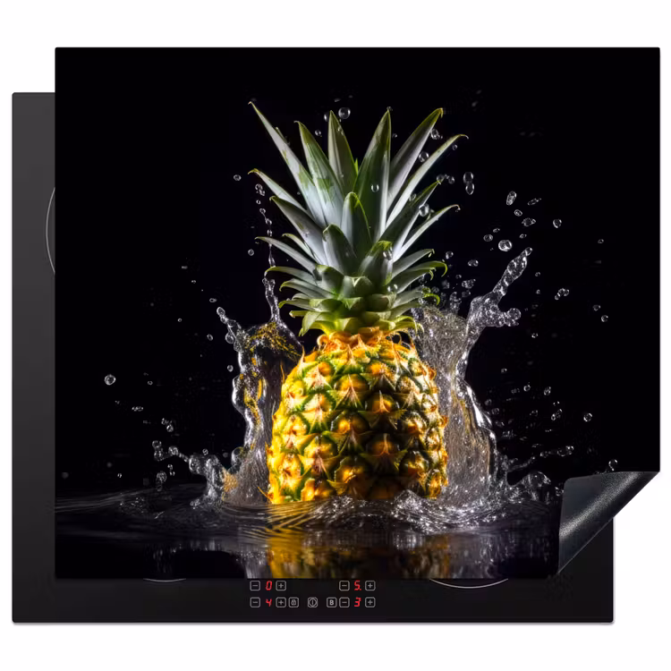 Inductie beschermer - Ananas - Fruit - Water - Planten - Zwart