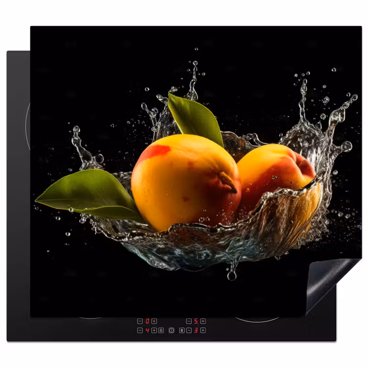Inductie beschermer - Mango - Fruit - Water - Zwart - Bladeren