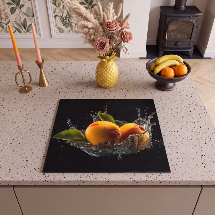 Inductie beschermer - Mango - Fruit - Water - Zwart - Bladeren — 2