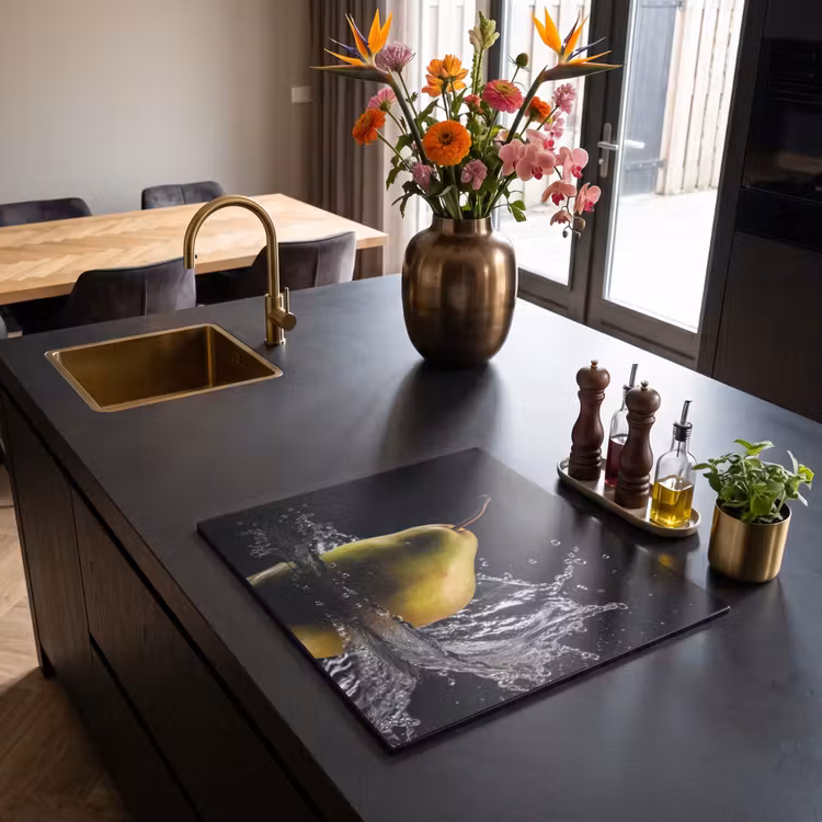 Inductie beschermer - Peer - Fruit - Water - Zwart — 5
