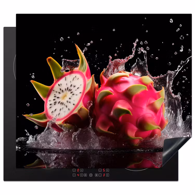 Inductie beschermer - Drakenfruit - Zwart - Water - Vrucht - Fruit