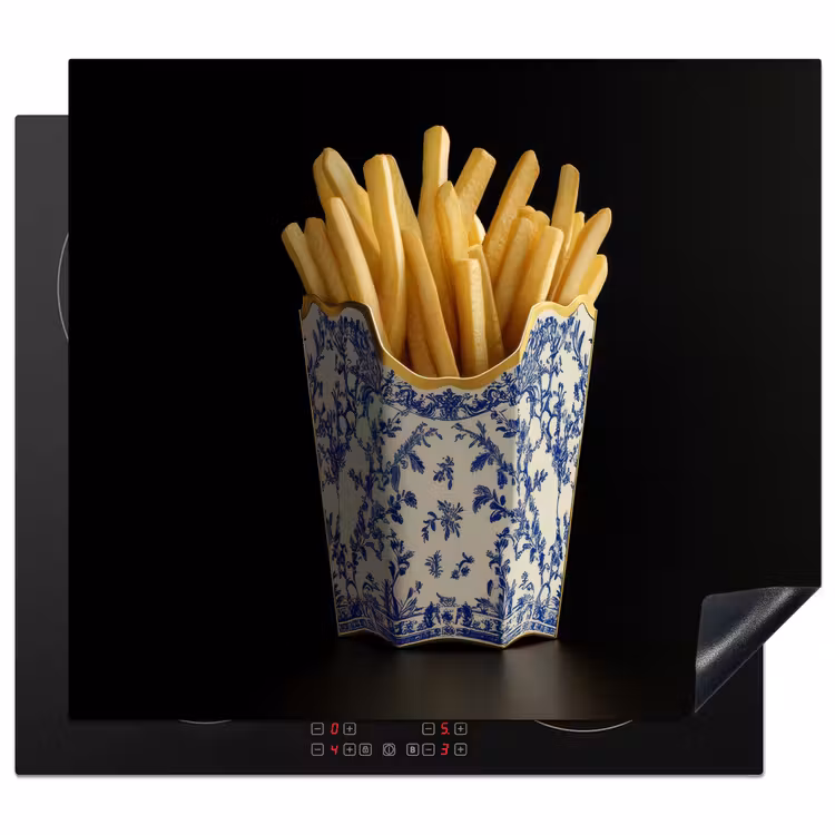 Inductie beschermer - Friet - Porselein - Delfts blauw - Eten