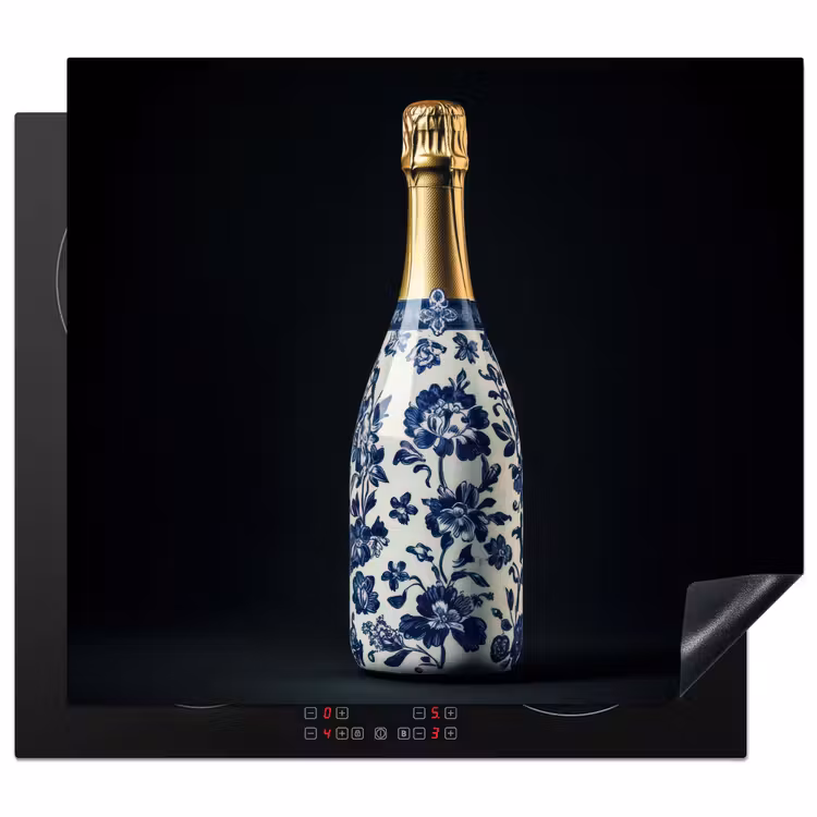 Inductie beschermer - Champagne - Bloemen - Goud - Chique