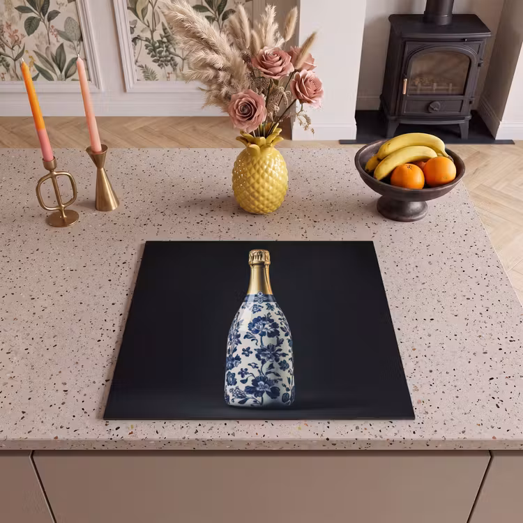 Inductie beschermer - Champagne - Bloemen - Goud - Chique — 2