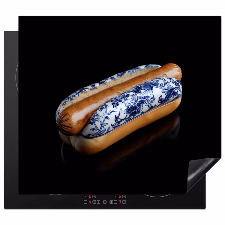 Inductie beschermer - Hotdog - Porselein - Delfts blauw - Eten