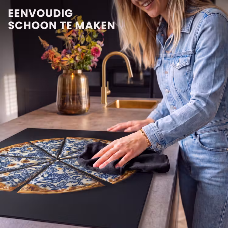 Inductie beschermer - Pizza - Eten - Delftsblauw — 6